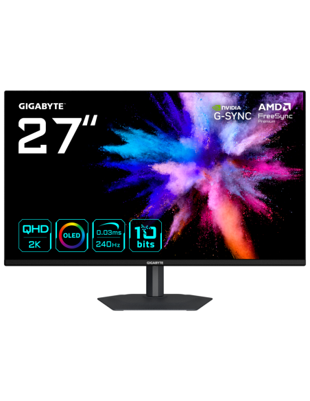 GIGABYTE GO27Q24A Monitor Gaming OLED 27” 2K QHD - 2560 x 1440, 240Hz, 0.03ms, 400 cd/m², FreeSync Premium, G-Sync Compatible, H
