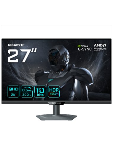 GIGABYTE G27Q20 Monitor Gaming 27” QHD - 2560 x 1440, 200Hz, 0.5ms, Compatible con G-Sync, FreeSync Premium, HDR10, HDMI 2.0, Di