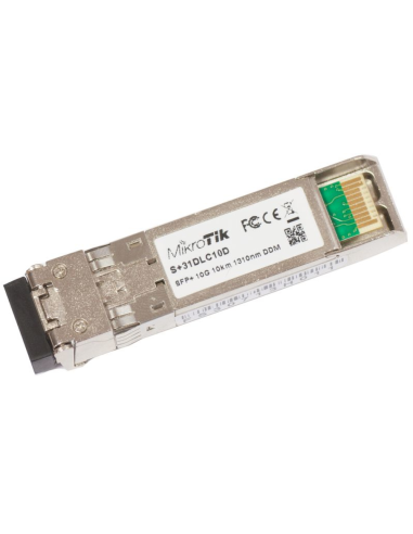 Mikrotik S+31DLC10D red modulo transceptor Fibra óptica 10000 Mbit/s SFP+ 1310 nm