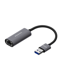 AISENS Conversor USB 3.0 A Ethernet Gigabit 10/100/1000 Mbps, Gris, 15cm