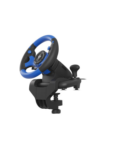 GENESIS Seaborg 350 Negro, Azul USB Volante + Pedales Nintendo Switch, PC, PlayStation 4, Playstation 3, Xbox 360, Xbox One, Xbo