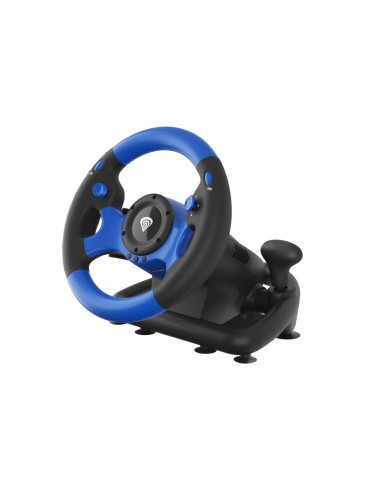 GENESIS Seaborg 350 Negro, Azul USB Volante + Pedales Nintendo Switch, PC, PlayStation 4, Playstation 3, Xbox 360, Xbox One, Xbo