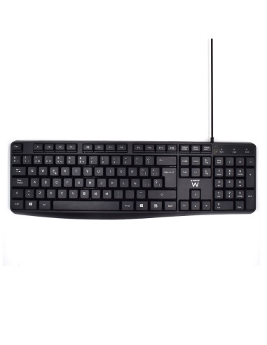 Ewent EW3001 teclado Oficina USB QWERTY Español Negro