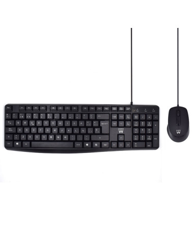 Ewent EW3006 teclado Ratón incluido Oficina USB QWERTY Español Negro