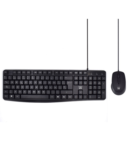 Ewent EW3006 teclado Ratón incluido Oficina USB QWERTY Español Negro