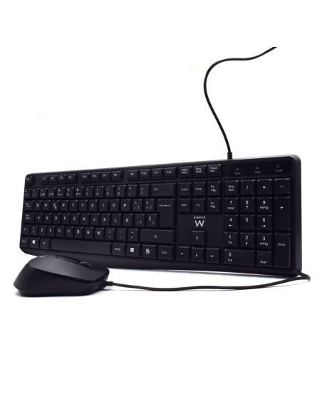 Ewent EW3006 teclado Ratón incluido Oficina USB QWERTY Español Negro