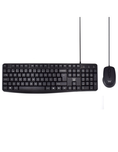 Ewent EW3007 teclado Ratón incluido Oficina USB QWERTY Portugués Negro