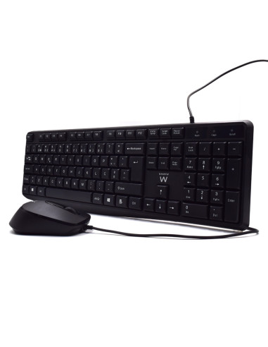 Ewent EW3007 teclado Ratón incluido Oficina USB QWERTY Portugués Negro
