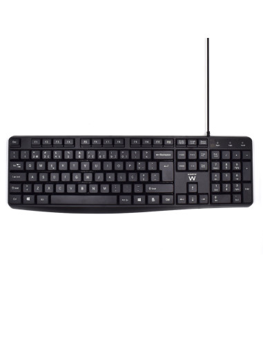 Ewent EW3002 teclado Oficina USB QWERTY Portugués Negro