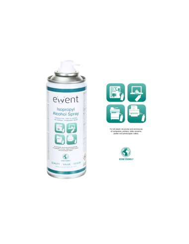 Ewent EW5613 kit de limpieza para computadora Impresora Espray para limpieza de equipos 200 ml