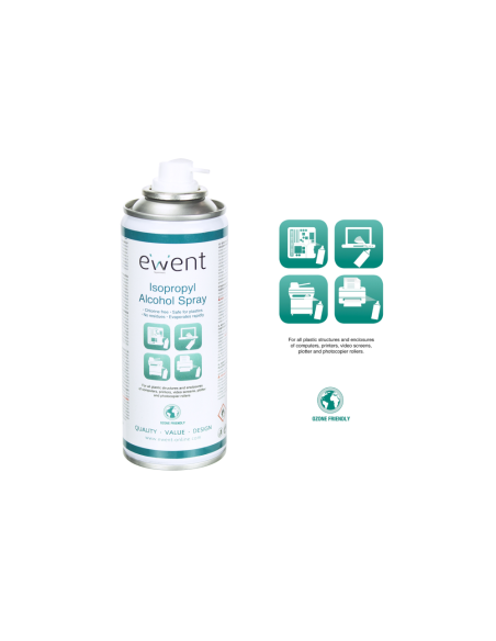 Ewent EW5613 kit de limpieza para computadora Impresora Espray para limpieza de equipos 200 ml