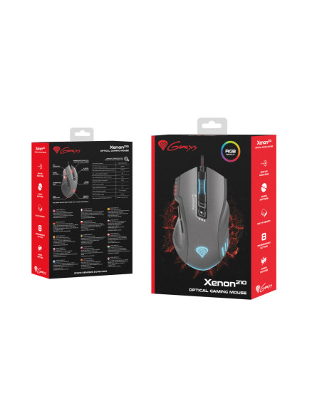 GENESIS Xenon 210 ratón Juego mano derecha USB tipo A Óptico 3200 DPI