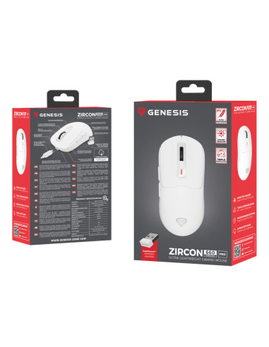 GENESIS NMG-2194 ratón Juego Ambidextro Bluetooth + USB Type-C Óptico 26000 DPI