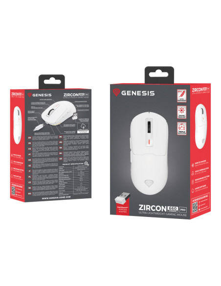 GENESIS NMG-2194 ratón Juego Ambidextro Bluetooth + USB Type-C Óptico 26000 DPI