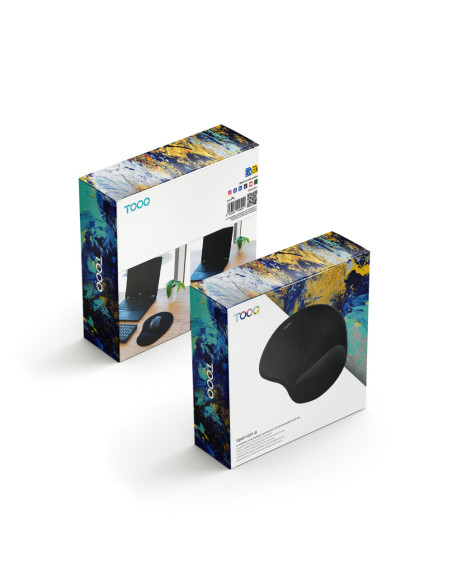 TooQ Alfombrilla para ratón ergonómica con reposamuñecas de gel, Negro