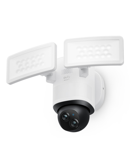 Eufy Security Floodlight Camera E340 con cable, giro de 360° e inclinación, grabación ininterrumpida, Wi-Fi de doble banda, 2000