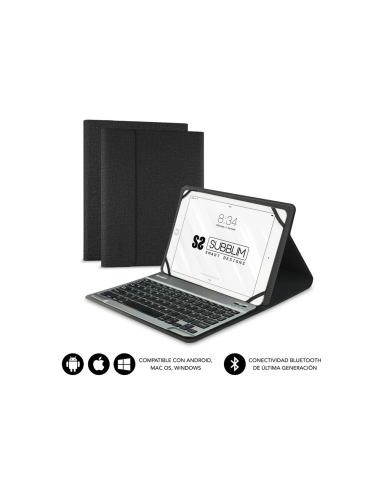SUBBLIM Funda con Teclado KEYTAB PRO BLUETOOTH 10,1" Black