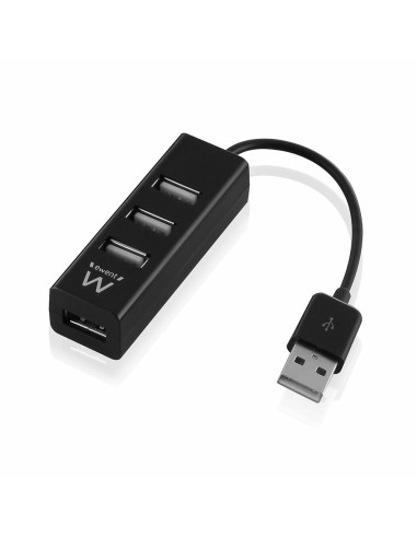 Ewent EW1123 hub de interfaz USB 2.0 480 Mbit/s Negro