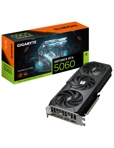 GIGABYTE GeForce RTX 5060 GAMING OC V2 8G – Tarjeta gráfica, 8GB GDDR7, 128bit, PCI-E 5.0, 2602 MHz Core Clock, 3 × DisplayPort,