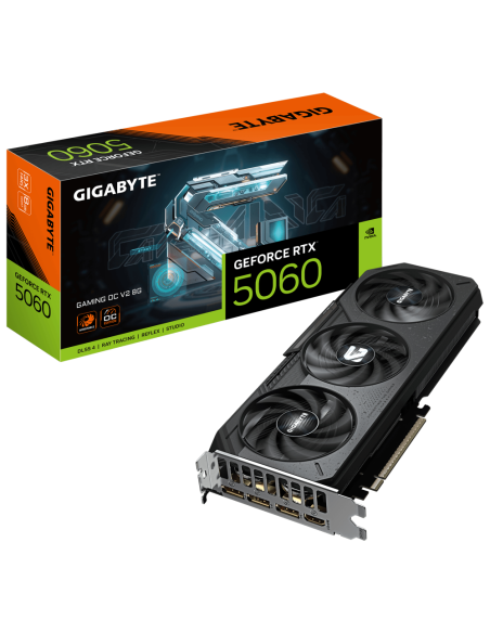 GIGABYTE GeForce RTX 5060 GAMING OC V2 8G – Tarjeta gráfica, 8GB GDDR7, 128bit, PCI-E 5.0, 2602 MHz Core Clock, 3 × DisplayPort,