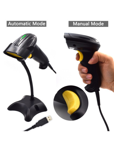 Ewent EW3400 lector de código de barras Lector de códigos de barras portátil 1D Laser Negro