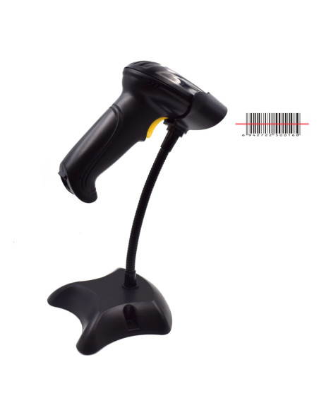 Ewent EW3430 lector de código de barras Lector de códigos de barras portátil 1D LED Negro