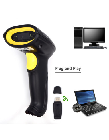 Ewent EW3430 lector de código de barras Lector de códigos de barras portátil 1D LED Negro