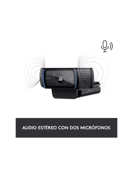 Logitech 960-001055 cámara web 3 MP 1920 x 1080 Pixeles USB Negro