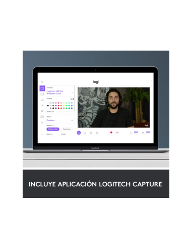 Logitech 960-001055 cámara web 3 MP 1920 x 1080 Pixeles USB Negro