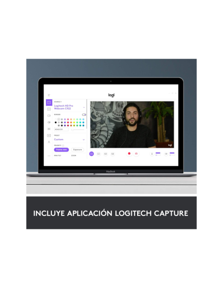 Logitech 960-001055 cámara web 3 MP 1920 x 1080 Pixeles USB Negro