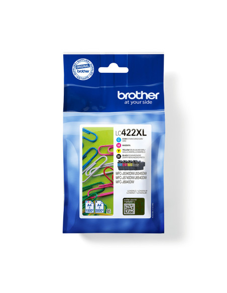 Brother LC422XLVAL cartucho de tinta 4 pieza(s) Original Negro, Cian, Magenta, Amarillo