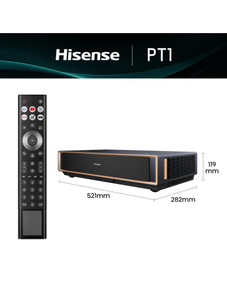 Hisense PT1 proyector de TV Proyector de alcance ultracorto Negro 3D
