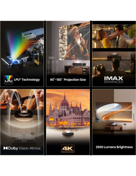 Hisense PT1 proyector de TV Proyector de alcance ultracorto Negro 3D