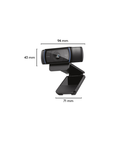 Logitech 960-001055 cámara web 3 MP 1920 x 1080 Pixeles USB Negro