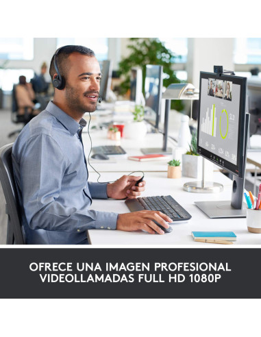 Logitech 960-001055 cámara web 3 MP 1920 x 1080 Pixeles USB Negro
