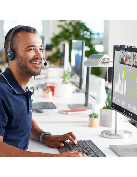 Logitech 960-001063 cámara web 3 MP 1280 x 720 Pixeles USB Gris, Gris Oscuro