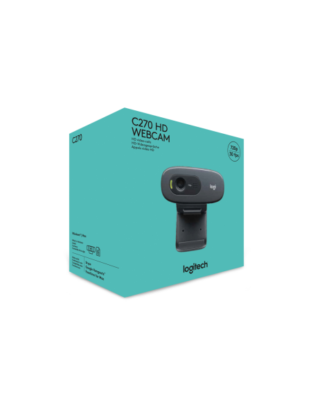 Logitech 960-001063 cámara web 3 MP 1280 x 720 Pixeles USB Gris, Gris Oscuro