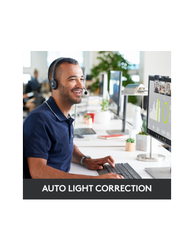 Logitech 960-001063 cámara web 3 MP 1280 x 720 Pixeles USB Gris, Gris Oscuro