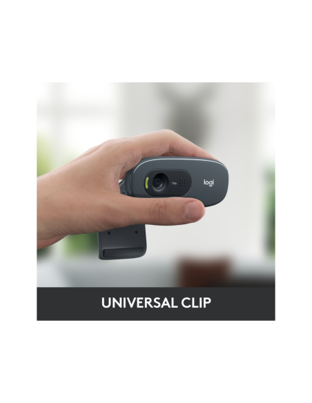 Logitech 960-001063 cámara web 3 MP 1280 x 720 Pixeles USB Gris, Gris Oscuro