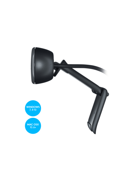 Logitech 960-001063 cámara web 3 MP 1280 x 720 Pixeles USB Gris, Gris Oscuro