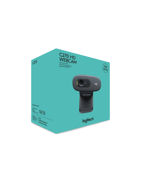 Logitech 960-001063 cámara web 3 MP 1280 x 720 Pixeles USB Gris, Gris Oscuro