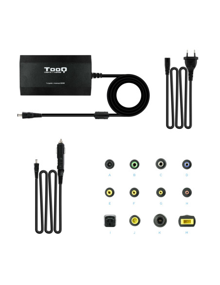 TooQ TQLC-100BS01M adaptador e inversor de corriente Auto/Interior Negro