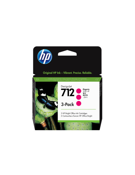 HP Paquete de 3 cartuchos de Tinta DesignJet 712 magenta de 29 ml