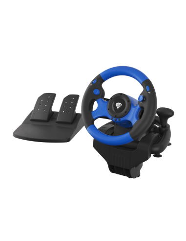 GENESIS Seaborg 350 Negro, Azul USB Volante + Pedales Nintendo Switch, PC, PlayStation 4, Playstation 3, Xbox 360, Xbox One, Xbo