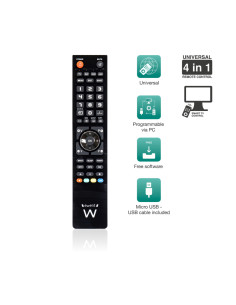 Ewent EW1570 mando a distancia DTT, DVD/Blu-ray, Proyector, SAT, STB, Altavoz para barra de sonido, TV, Universal, VCR Botones 2