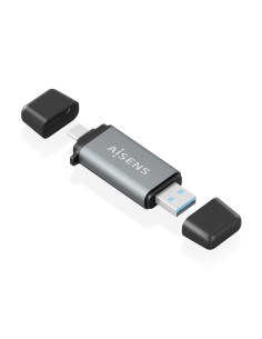 AISENS ASCR-2AC11-GR lector de tarjeta USB 3.2 Gen 1 (3.1 Gen 1) Type-A/Type-C 2