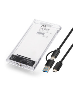 Ewent EW7064 caja para disco duro externo Caja externa para unidad de estado sólido (SSD) Transparente 2.5"