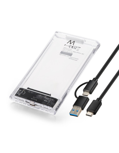 Ewent EW7064 caja para disco duro externo Caja externa para unidad de estado sólido (SSD) Transparente 2.5"