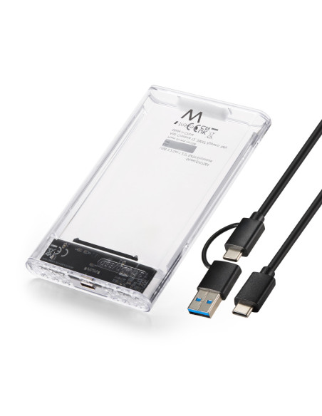 Ewent EW7064 caja para disco duro externo Caja externa para unidad de estado sólido (SSD) Transparente 2.5"