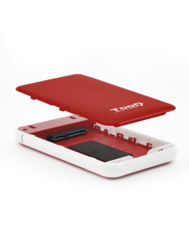 TooQ TQE-2528R caja para disco duro externo Caja externa para unidad de estado sólido (SSD) Rojo 2.5"